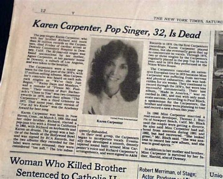 1983 Death of Karen Carpenter...