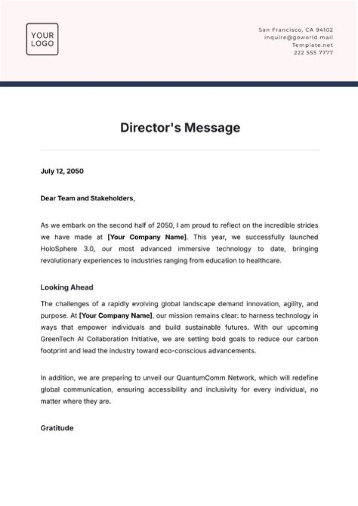 A Message from the Director