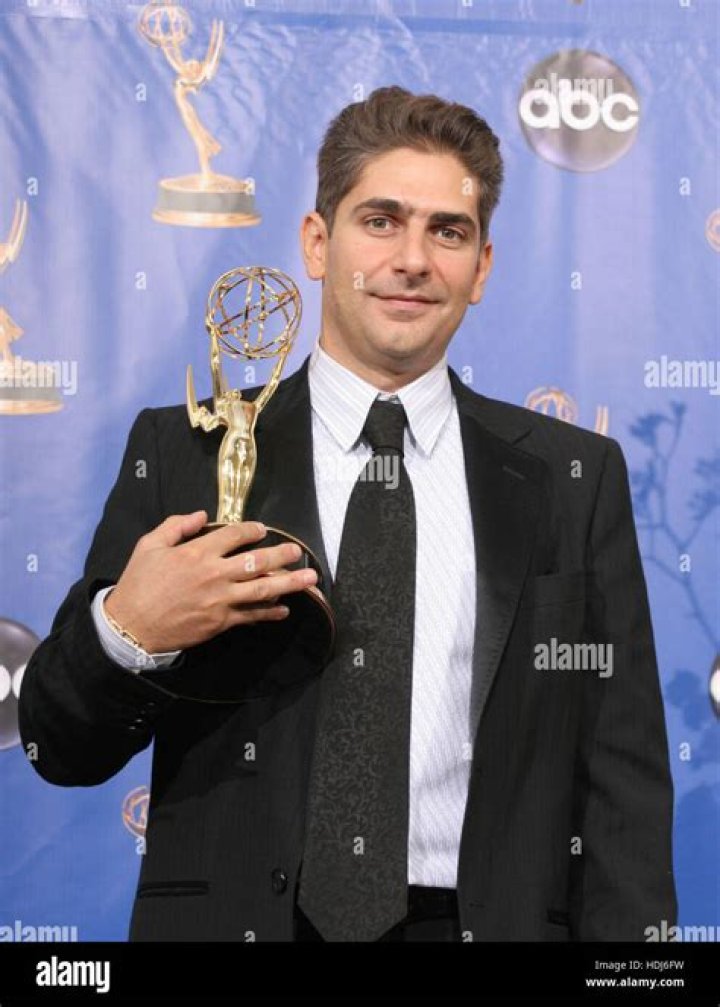 Actor Michael Imperioli poses with his Emmy for outstanding supporting