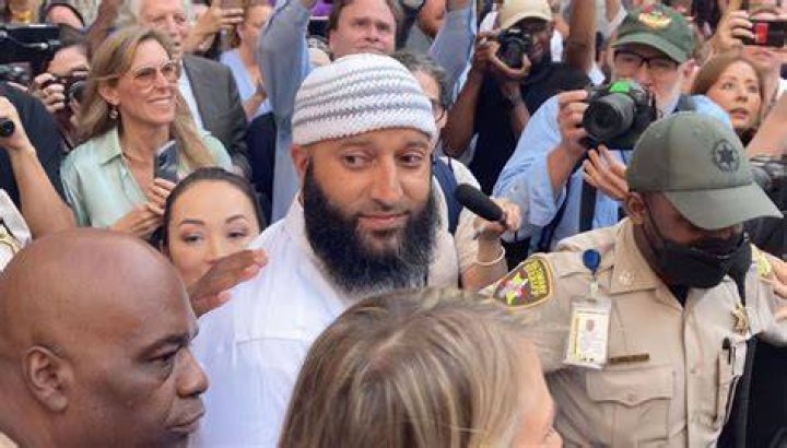 Adnan Syed Subject of hit podcast Serial cries outside court after