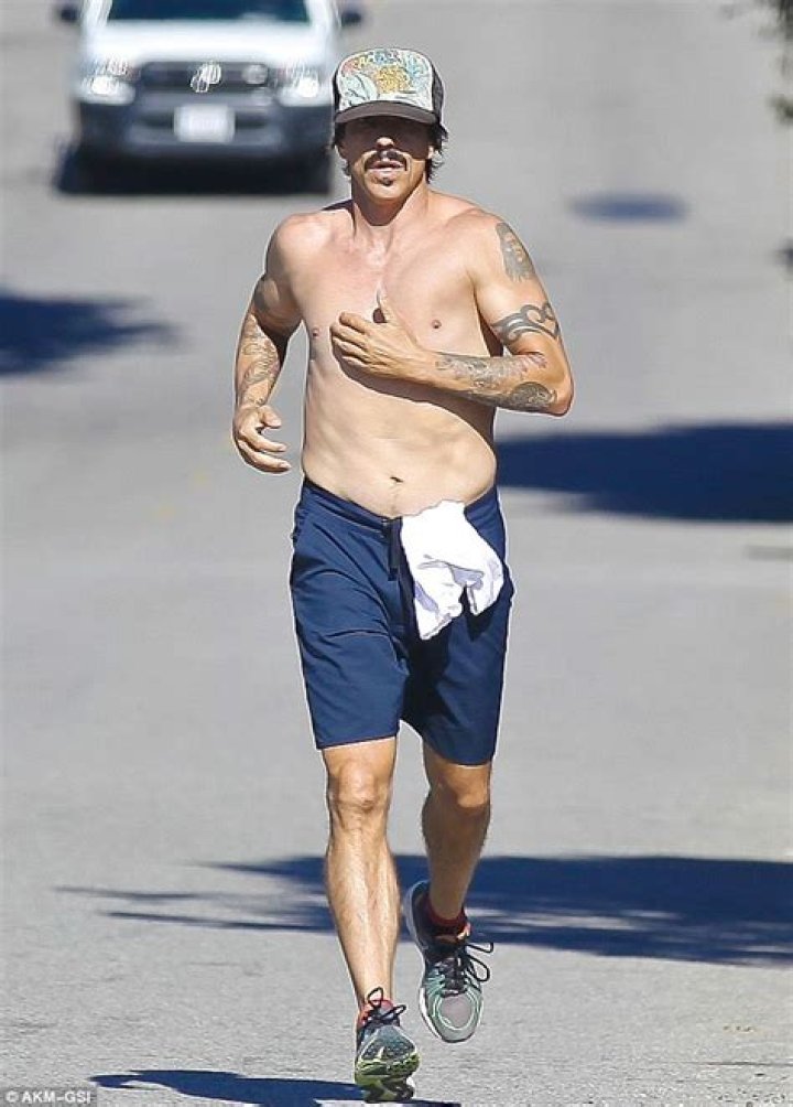Anthony Kiedis on a shirtless jog after discussing Red Hot Chili