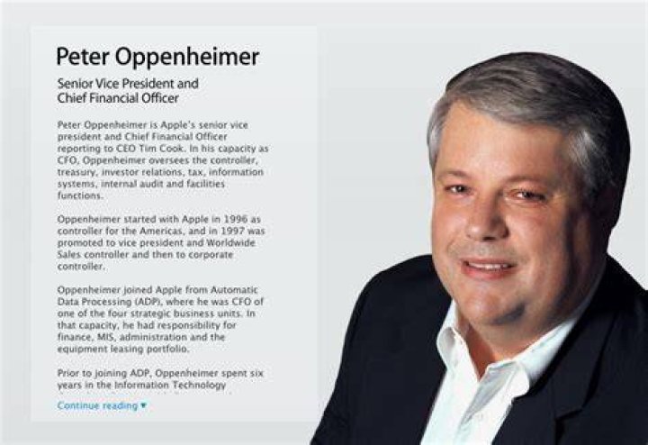 Apple CFO Peter Oppenheimer Will Retire At The End Of September Cult