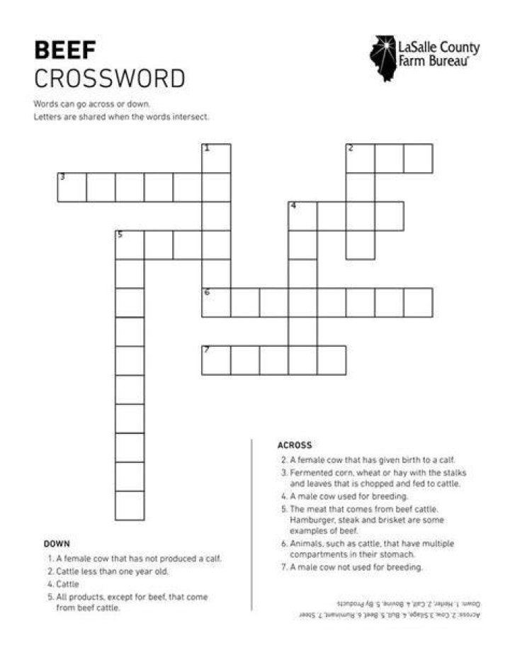 Beef Crossword