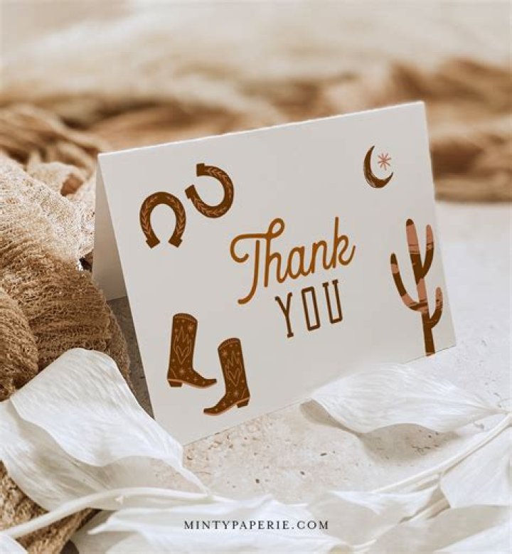 Cowboy THANK YOU Card with Photo DIY Printable Wild West