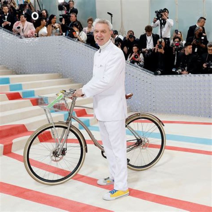 David Byrne Showed Up to the Met Gala with a Bike, Because of Course He Did
