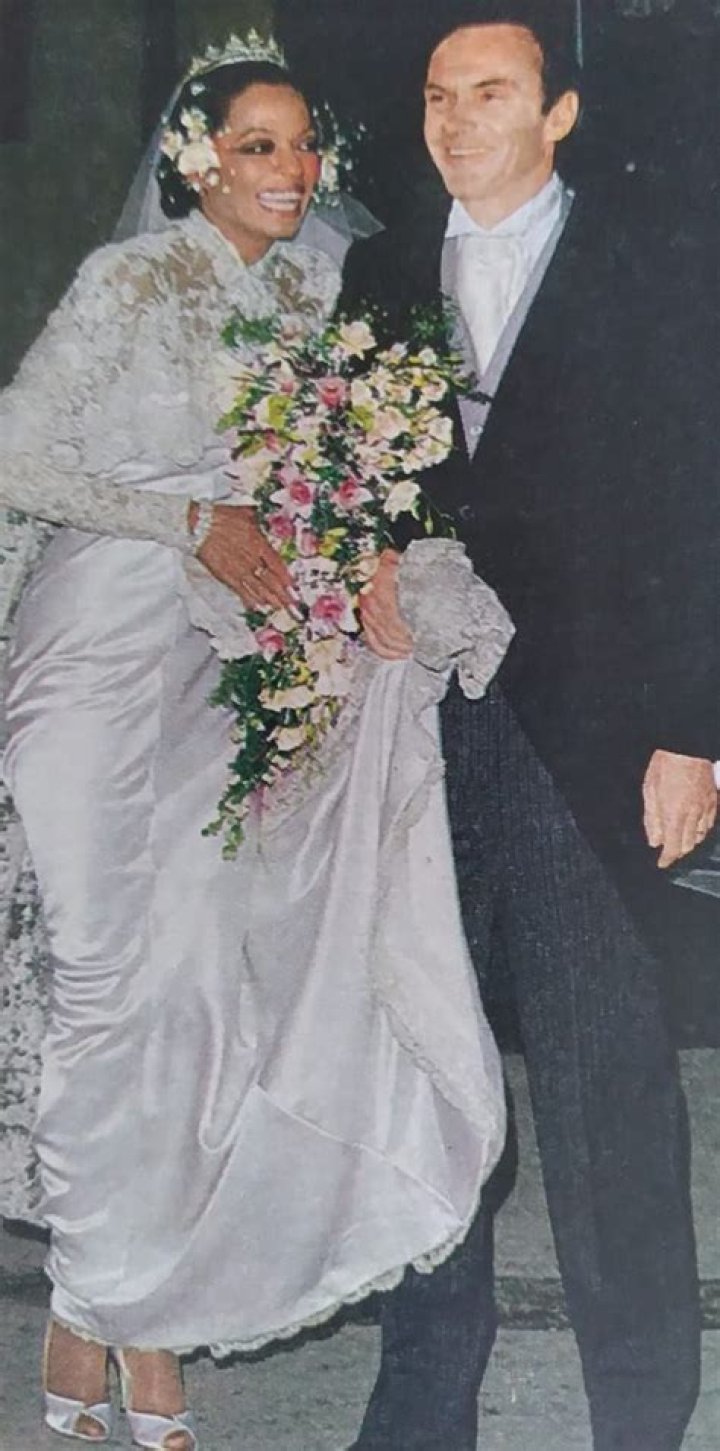 Diana Ross during her wedding to Arne Naess, Jr. in Romainmotier