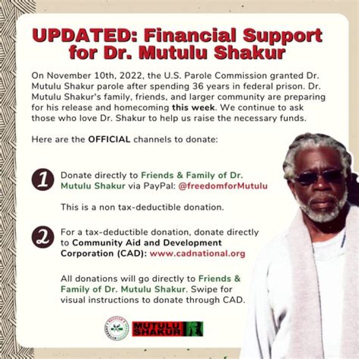 Dr. Mutulu Shakur Granted Compassionate Release to Spend Final Days