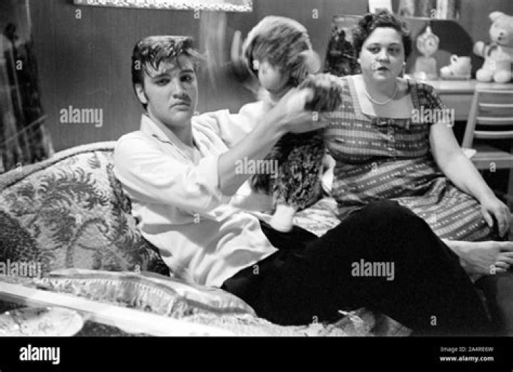 Elvis Presley and his mother Gladys 1956 Cropped Photograph by The