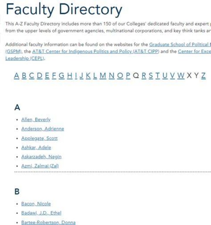 Faculty Directory