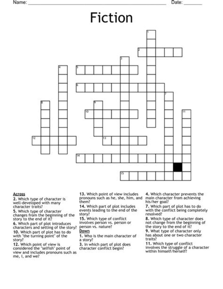 Fiction Crossword WordMint
