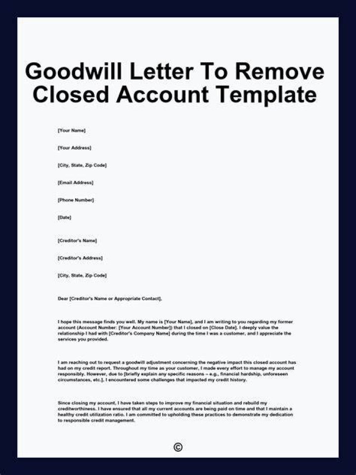 Goodwill Letter Closed Account // Get FREE Letter Templates (Print or
