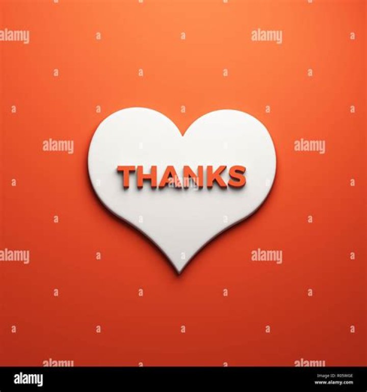 Heart with Thanks Text, 3D Render Illustration Stock Illustration