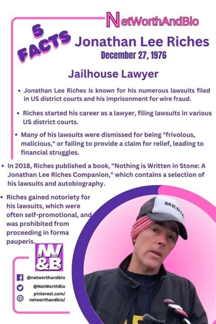 Jonathan Lee Riches Net Worth Jonathan Lee Riches Bio Cases History