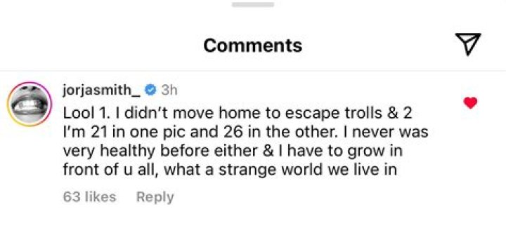 Jorja Smith is being trolled on social media for her alleged 'weight