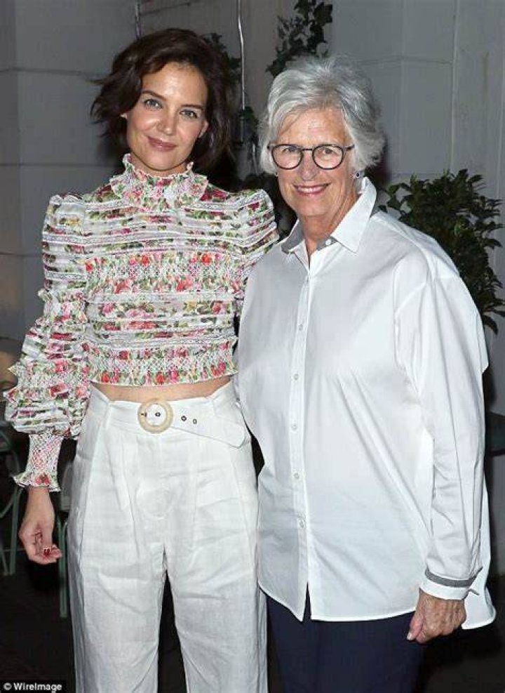Katie Holmes poses with her mother Kathleen at Ava DuVernay party