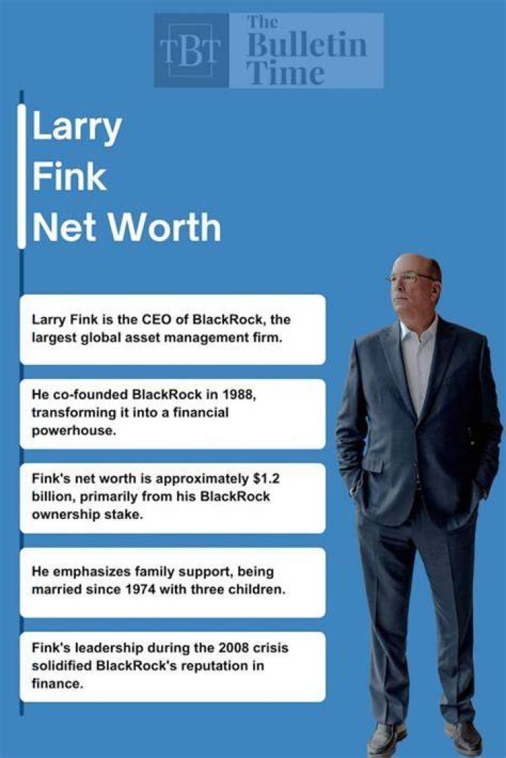 Larry Fink Net Worth In Rupees 2023 How Much Is The CEO Of Businessman