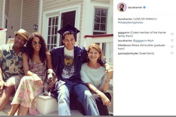 Laura Harrier family parents and a brother Familytron
