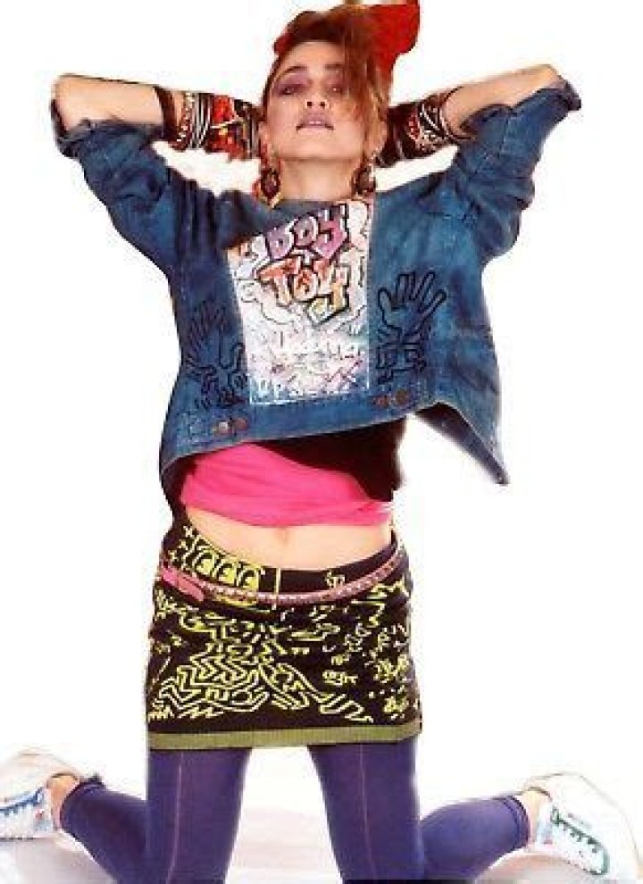 MADONNA COLORFUL 80's, 65" TALL LIFE SIZE CARDBOARD CUTOUT STANDEE