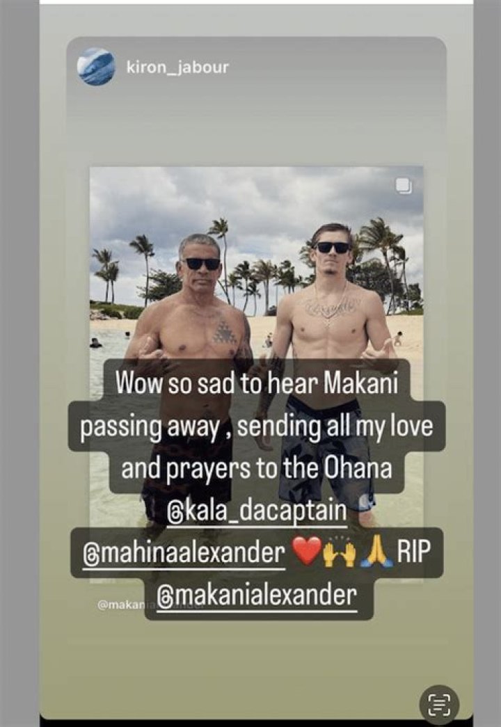 Makani Alexander, a 25yearold Son of Kala Alexander, Passed Away