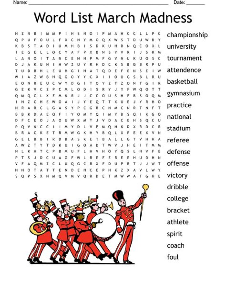 March Madness Word Search Word Search Printable