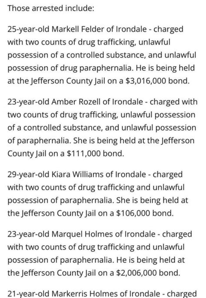 Markell Felder Arrested In Irondale Drug Bust Is He In Jail