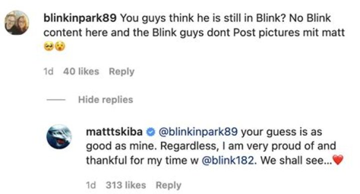 Matt Skiba Has No Idea If He's Still A Member Of Blink182 iHeart