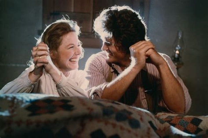 Michael Landon & Karen Grassle take a break on set Michael landon