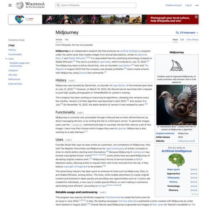 Midjourney Wikipedia