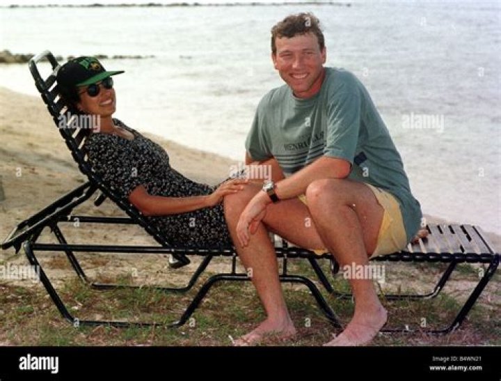Mike Atherton Cricket with his new Girlfriend Isobell on Holiday in
