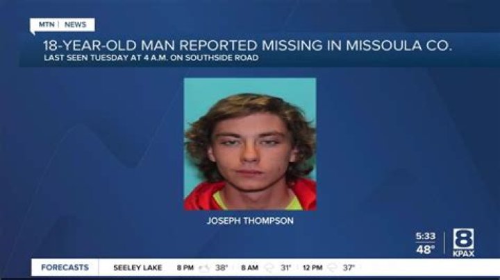 Missoula County Joseph Thompson Missing Is He Found?