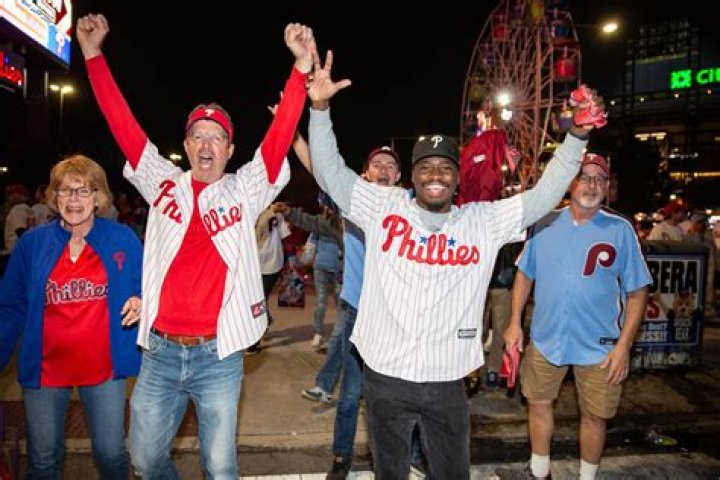MLB Philadelphia Phillies fan Miles Teller at the NLCS vs San Diego