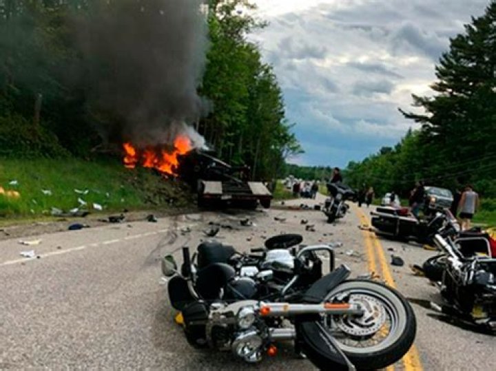 Motorcycle crash Truck driver charged in crash that killed 7 bikers