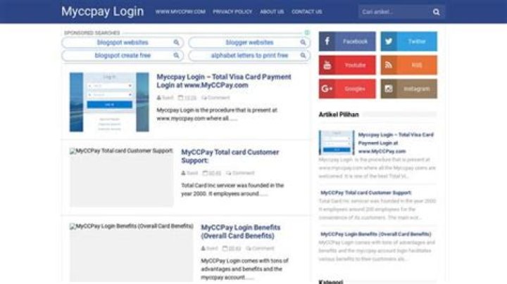 MyCCPay Login Guide Total Visa Card Payment