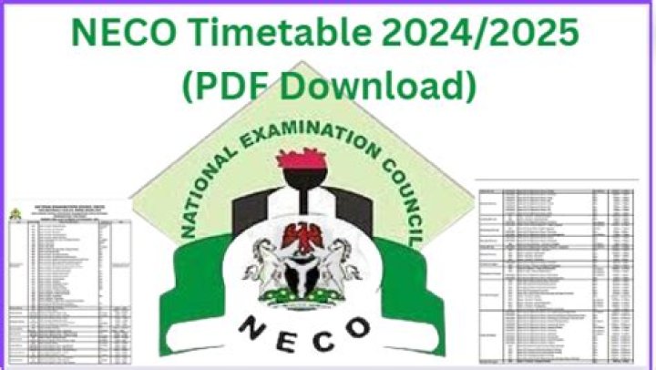 NECO Timetable 2023/2024 PDF Download for SS3