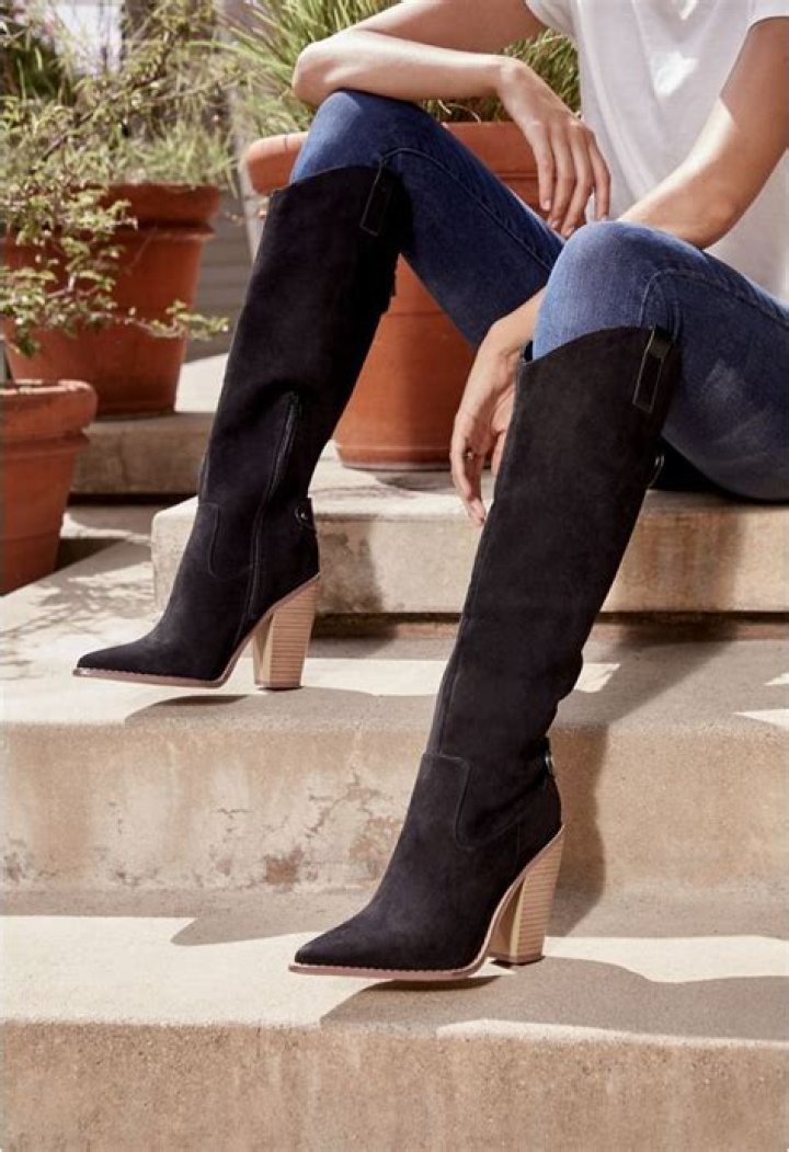 Open All Night Tall Western Heeled Boot Jessie james decker style