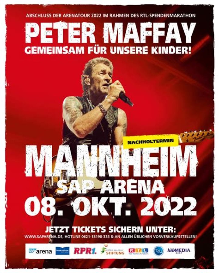 Peter Maffay Verlegung auf den 08. M&auml;rz 2022 am 11. Oktober 2021, 20