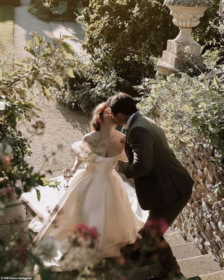 Poldark star Eleanor Tomlinson stuns in flowing white dress as she weds