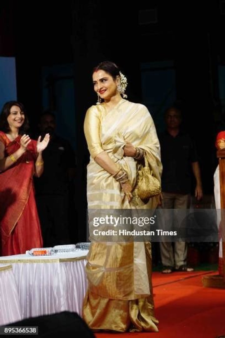 Rekha receives first Smita Patil Memorial Award for her contribution to
