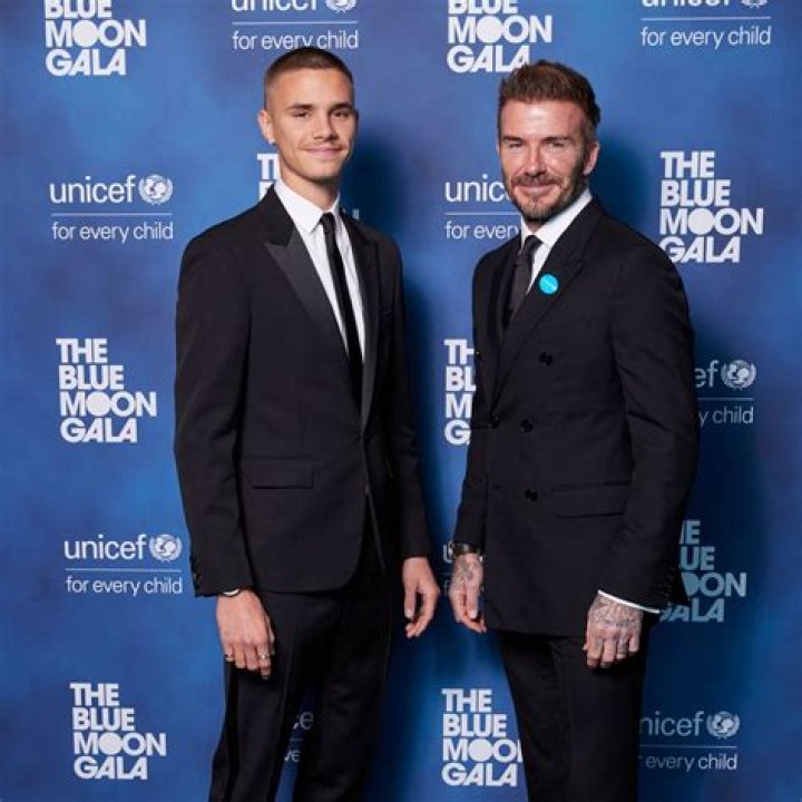 Romeo Beckham, 19, towers after dad David as the pair enjoy a night out