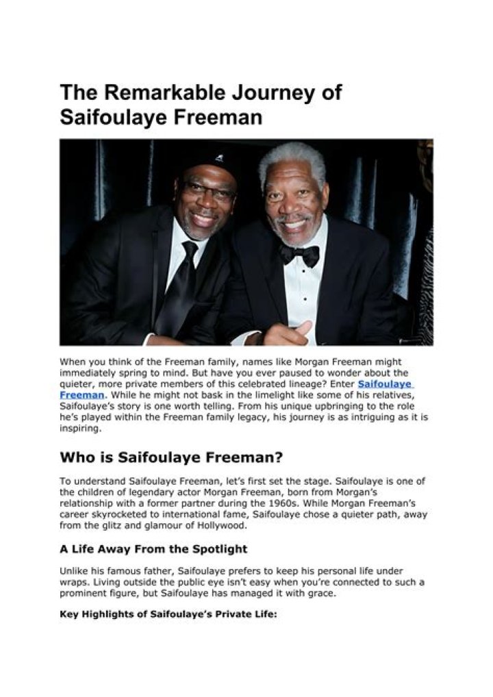 Saifoulaye Freeman Was a StayAtHome Dad Facts about Freeman