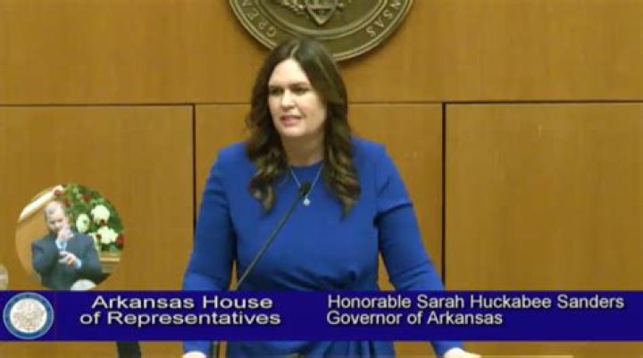 Sarah Huckabee Sanders sworn in as Arkansas' first female governor