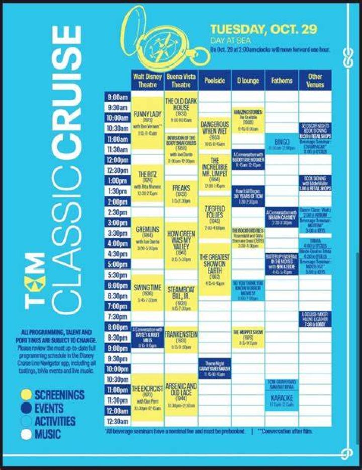 Schedule TCM Classic Cruise