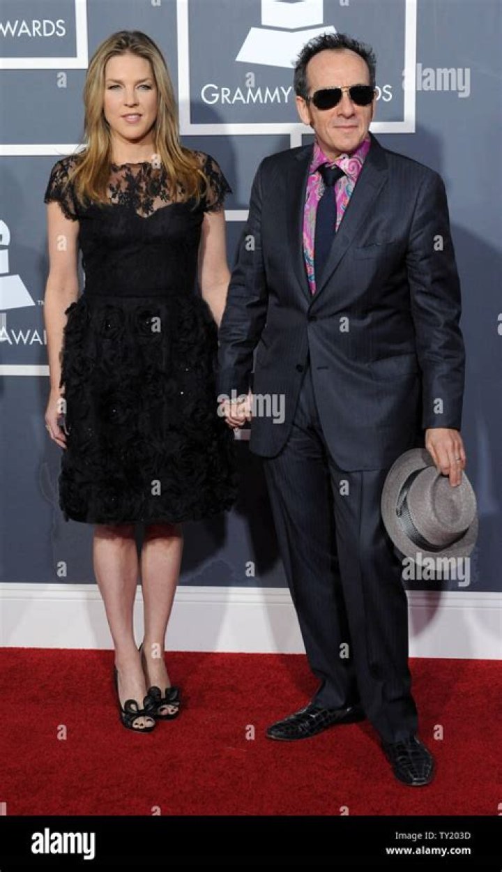 Singer Diana Krall and her husband, musician Elvis Costello arrive at