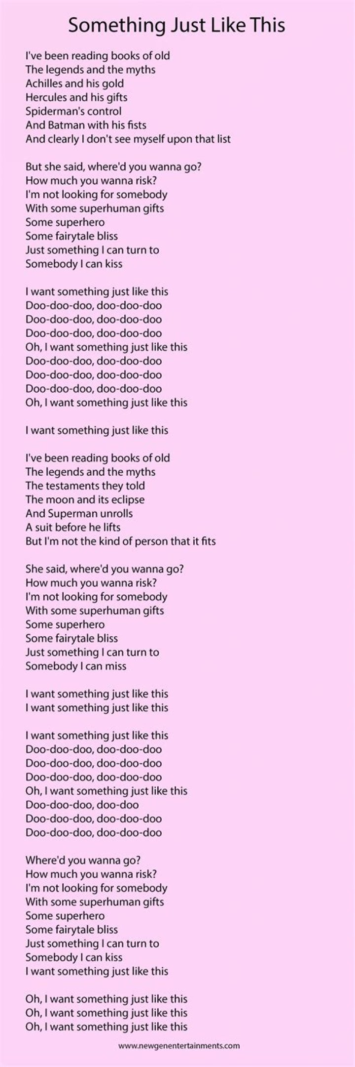Something Just Like This Parole Détails du produit