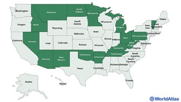 The Singly Landlocked States Of The United States WorldAtlas