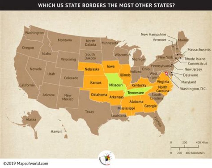U.S. States Bordering The Most Other States WorldAtlas