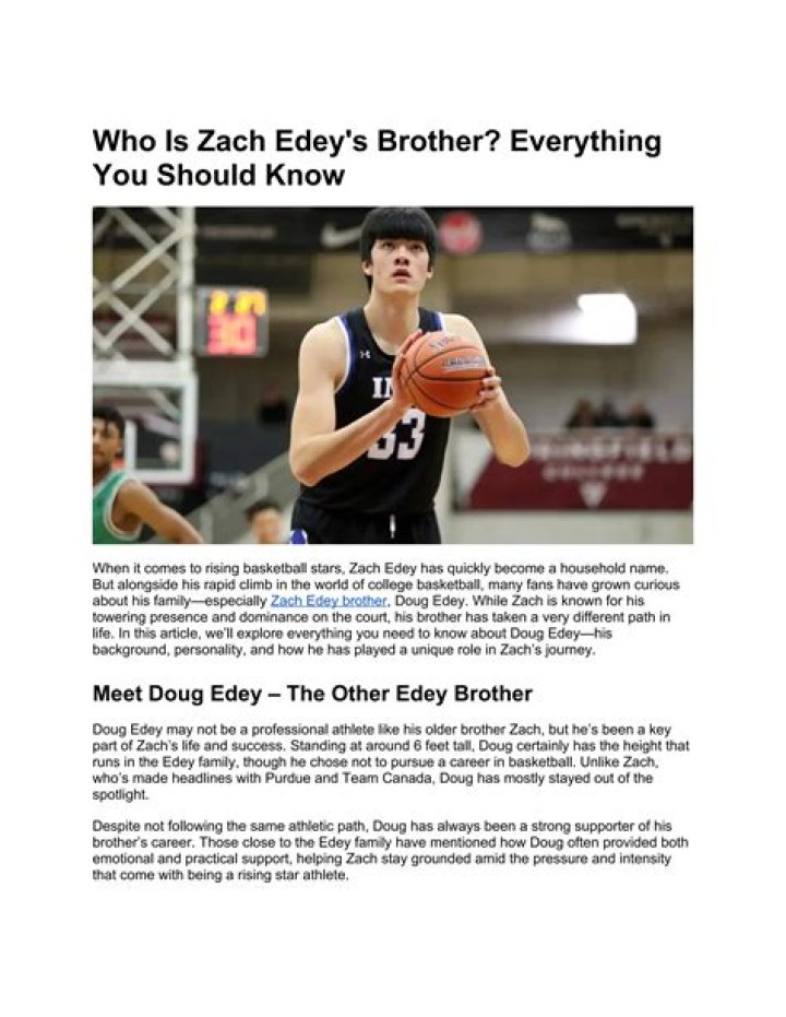 Who Is Zach Edey Brother Doug Edey? Meet Parents Glen Edey And Julia Edey