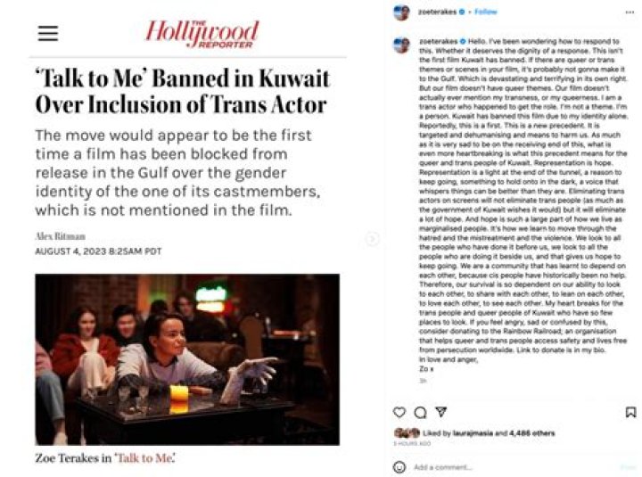 Zoe Terakes Responds To Kuwait's Ban On 'Talk To Me', Says They're Just