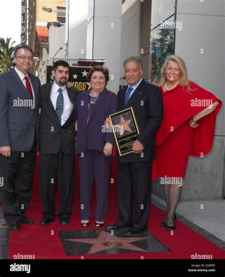 Zubin Mehta, Nancy Kovack, family at the induction ceremony for Star on